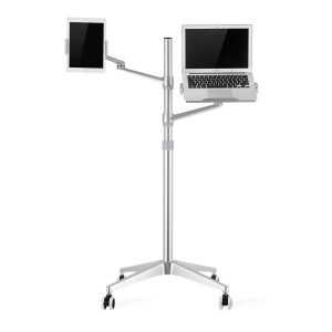 ขาตั้งพื้นล้อเลื่อนโน๊ตบุ๊คและไอแพด Rolling Adjustable Laptop & Tablet Stand